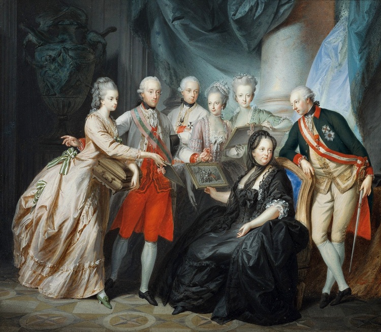 Maria Theresa con i suoi figli, Heinrich Füger (1776), Galleria Belvedere, Vienna