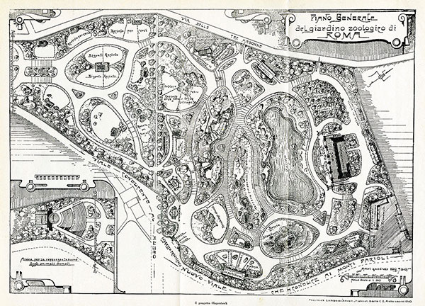 Progetto dello zoo di Roma di Carl Hagenbeck (1909)
